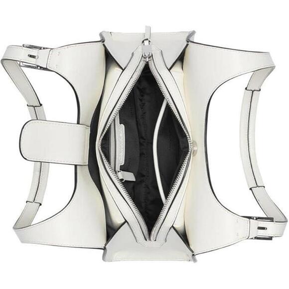 NWT Calvin Klein Quill Medium Shoulder Bag Cherub White Silver Buckle $178 - Picture 5 of 5